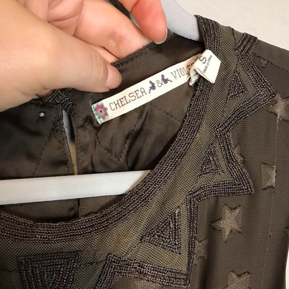 Chelsea & Violet Green Star Embroidered Tank Dress - Picture 3 of 9